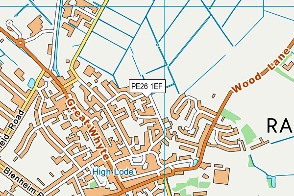 PE26 1EF map - OS VectorMap District (Ordnance Survey)
