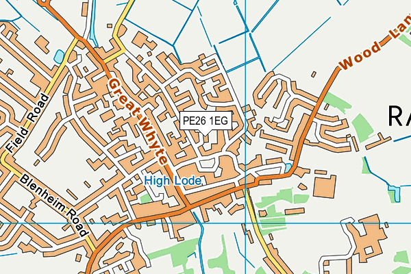 PE26 1EG map - OS VectorMap District (Ordnance Survey)