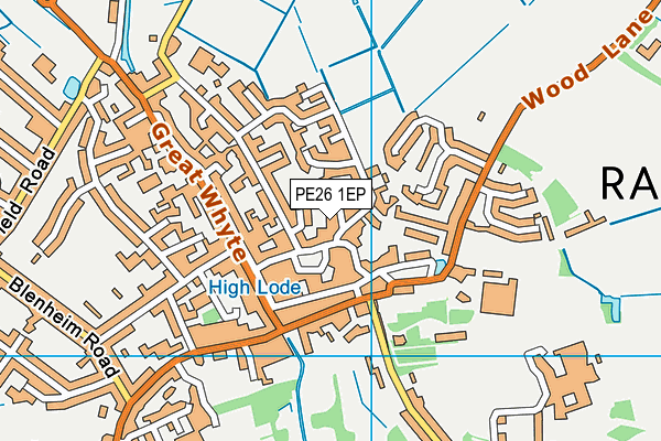 PE26 1EP map - OS VectorMap District (Ordnance Survey)