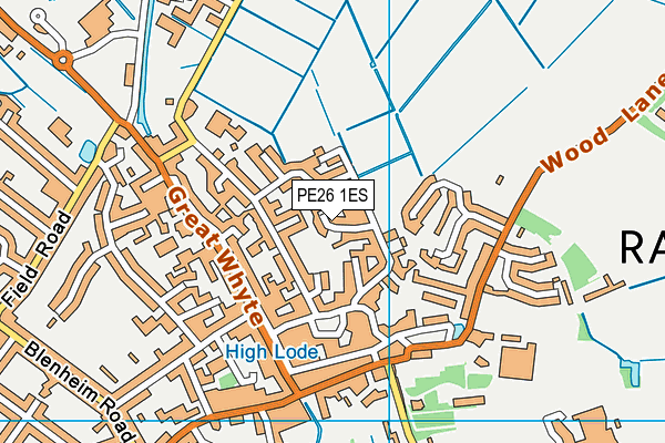 PE26 1ES map - OS VectorMap District (Ordnance Survey)