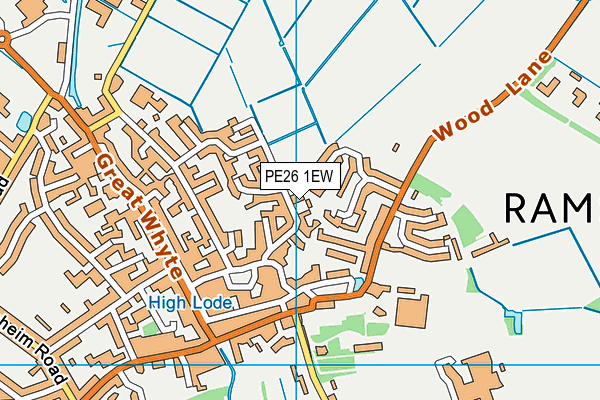 PE26 1EW map - OS VectorMap District (Ordnance Survey)