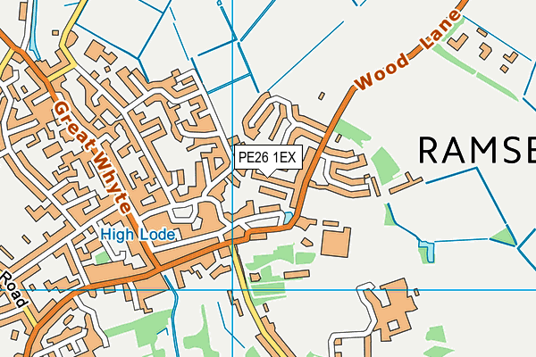 PE26 1EX map - OS VectorMap District (Ordnance Survey)