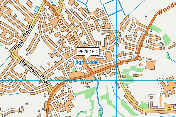 PE26 1FD map - OS VectorMap District (Ordnance Survey)