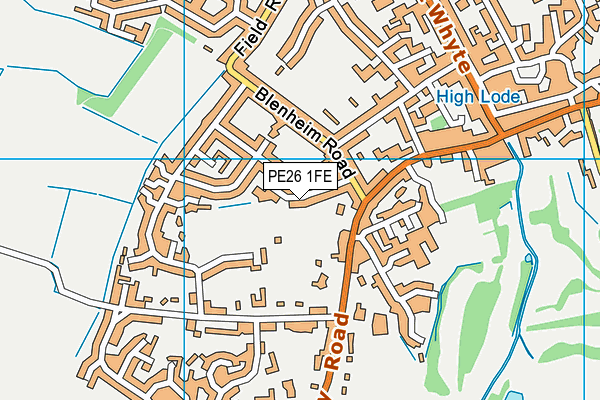 PE26 1FE map - OS VectorMap District (Ordnance Survey)