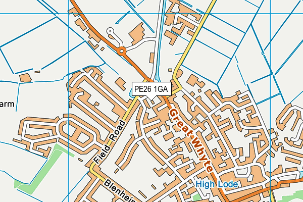 PE26 1GA map - OS VectorMap District (Ordnance Survey)