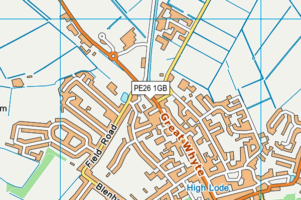 PE26 1GB map - OS VectorMap District (Ordnance Survey)