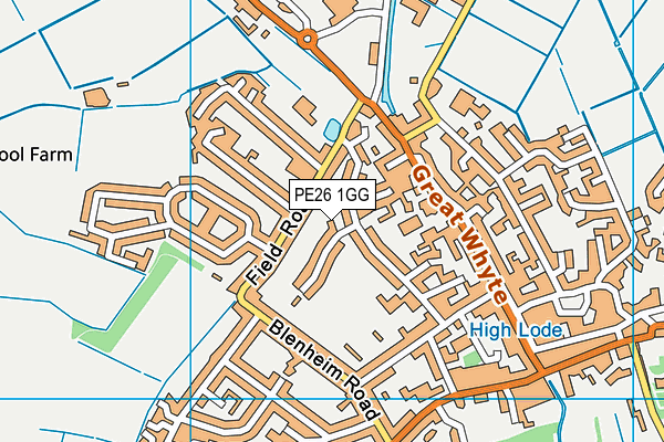 PE26 1GG map - OS VectorMap District (Ordnance Survey)