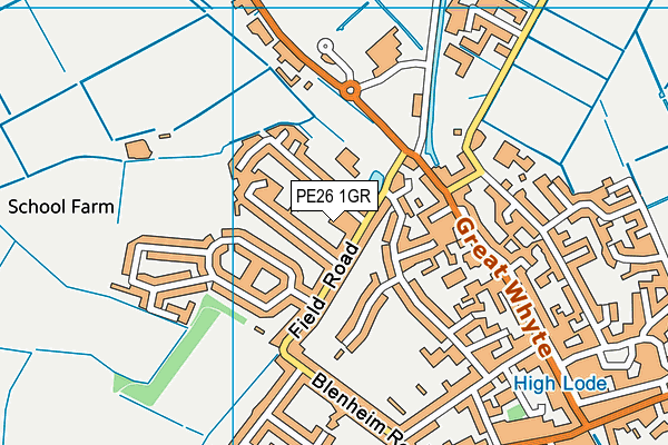 PE26 1GR map - OS VectorMap District (Ordnance Survey)