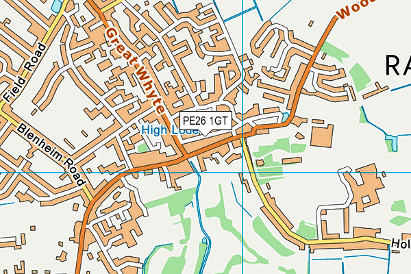 PE26 1GT map - OS VectorMap District (Ordnance Survey)