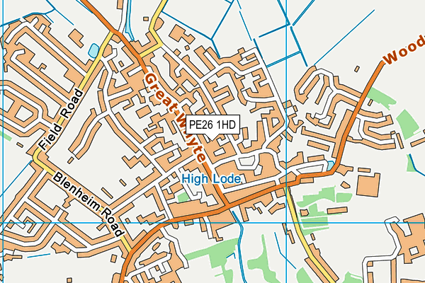 PE26 1HD map - OS VectorMap District (Ordnance Survey)