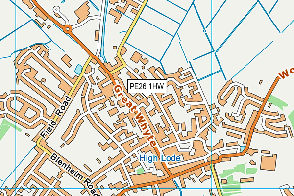 PE26 1HW map - OS VectorMap District (Ordnance Survey)