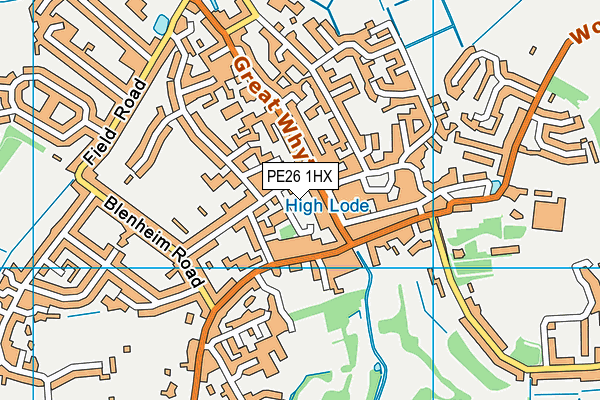 PE26 1HX map - OS VectorMap District (Ordnance Survey)