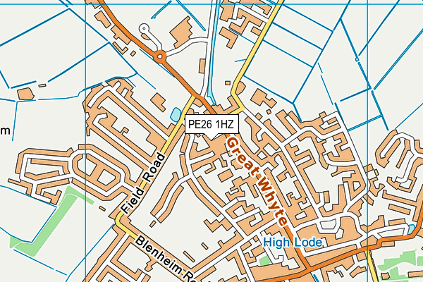 PE26 1HZ map - OS VectorMap District (Ordnance Survey)