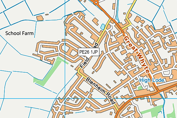 PE26 1JP map - OS VectorMap District (Ordnance Survey)