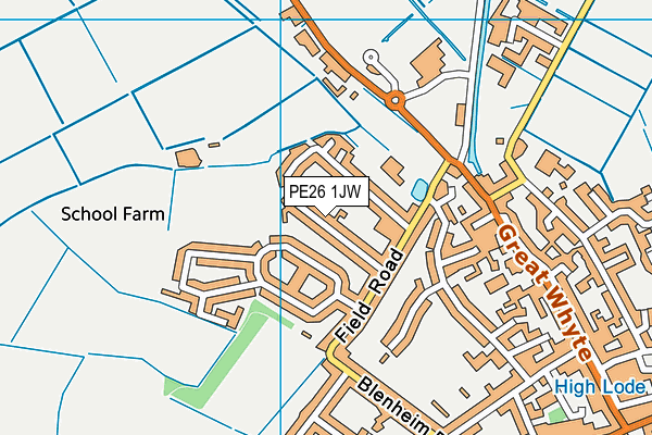 PE26 1JW map - OS VectorMap District (Ordnance Survey)