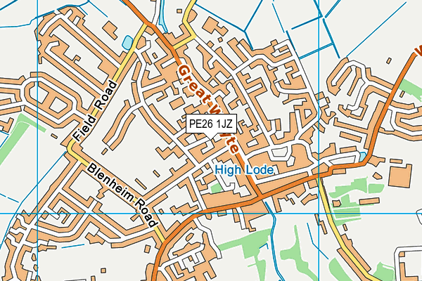 PE26 1JZ map - OS VectorMap District (Ordnance Survey)