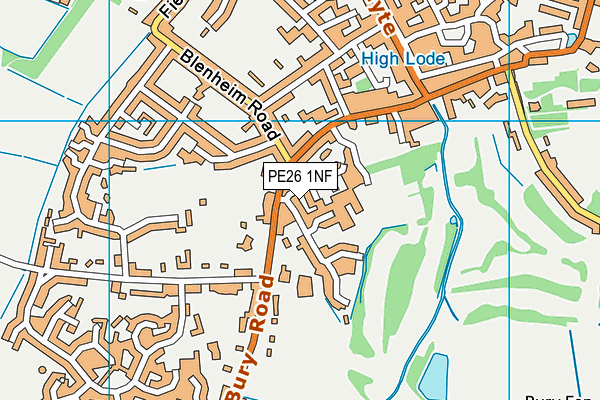 PE26 1NF map - OS VectorMap District (Ordnance Survey)