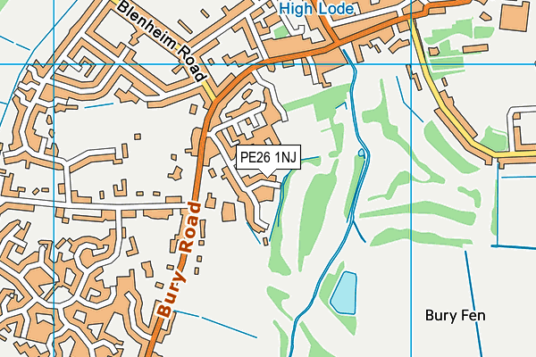 PE26 1NJ map - OS VectorMap District (Ordnance Survey)