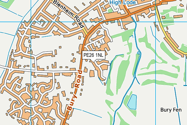 PE26 1NL map - OS VectorMap District (Ordnance Survey)