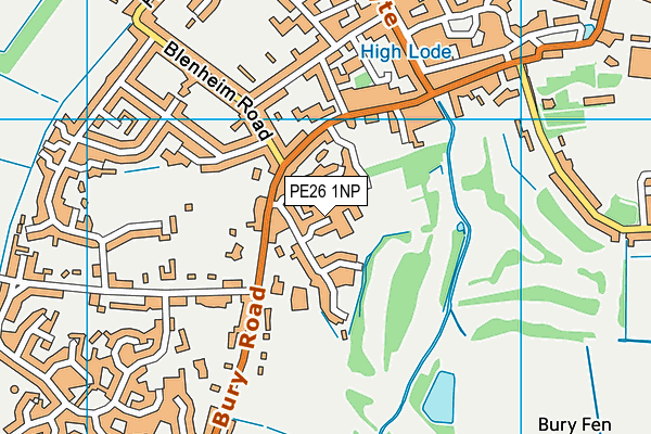 PE26 1NP map - OS VectorMap District (Ordnance Survey)