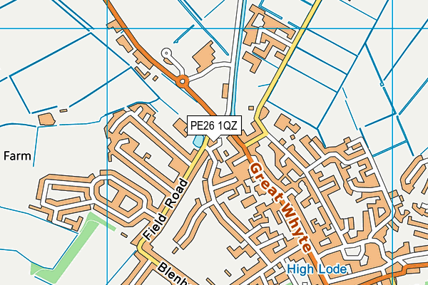 PE26 1QZ map - OS VectorMap District (Ordnance Survey)