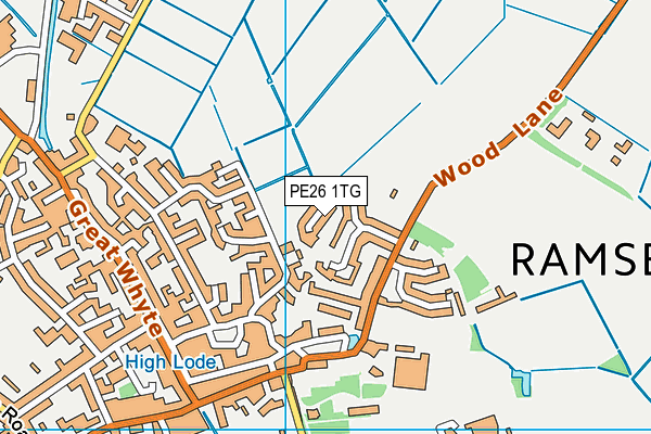 PE26 1TG map - OS VectorMap District (Ordnance Survey)