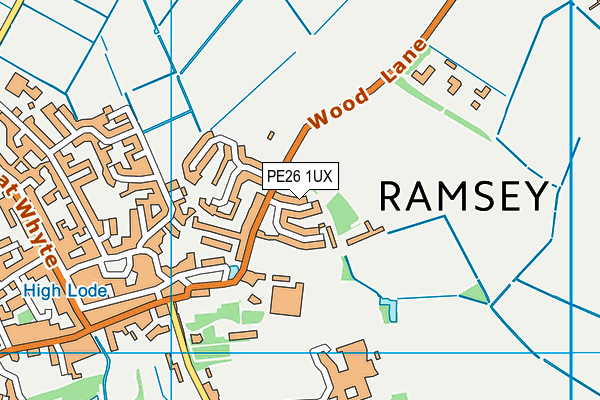 PE26 1UX map - OS VectorMap District (Ordnance Survey)