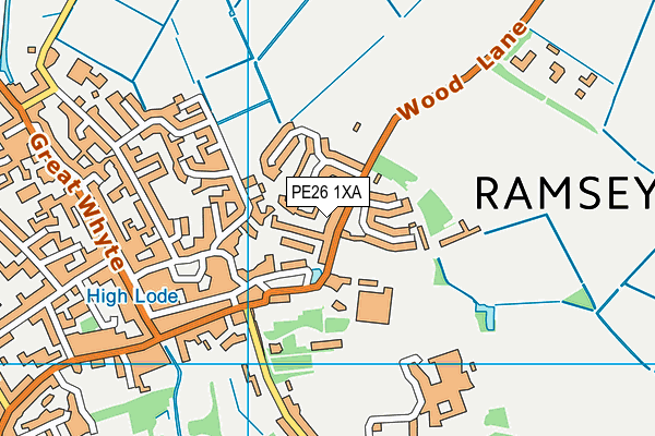 PE26 1XA map - OS VectorMap District (Ordnance Survey)