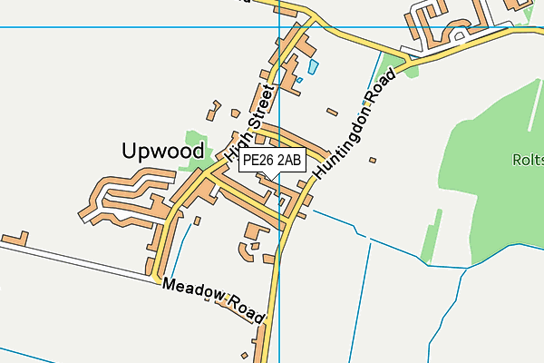 PE26 2AB map - OS VectorMap District (Ordnance Survey)