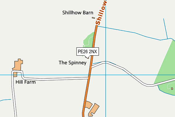 PE26 2NX map - OS VectorMap District (Ordnance Survey)