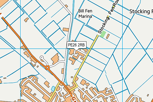 PE26 2RB map - OS VectorMap District (Ordnance Survey)
