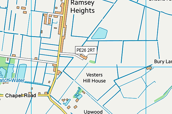 PE26 2RT map - OS VectorMap District (Ordnance Survey)