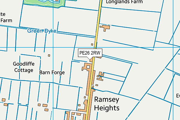 PE26 2RW map - OS VectorMap District (Ordnance Survey)