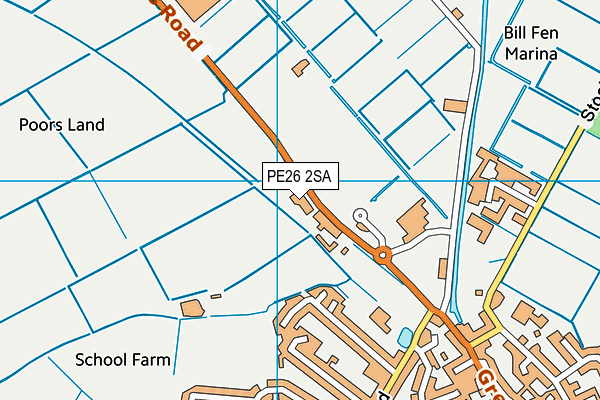 PE26 2SA map - OS VectorMap District (Ordnance Survey)