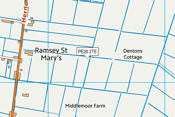 PE26 2TE map - OS VectorMap District (Ordnance Survey)