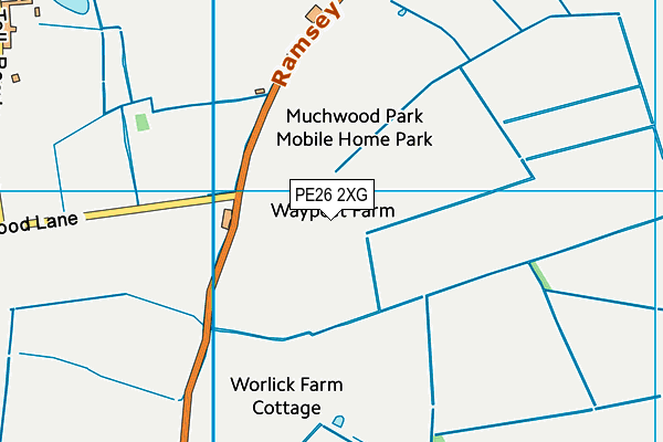 PE26 2XG map - OS VectorMap District (Ordnance Survey)