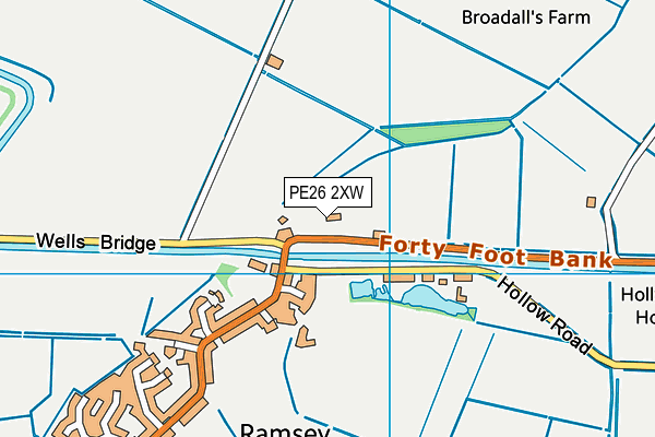 PE26 2XW map - OS VectorMap District (Ordnance Survey)