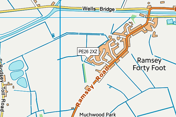 PE26 2XZ map - OS VectorMap District (Ordnance Survey)