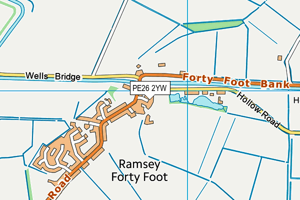 PE26 2YW map - OS VectorMap District (Ordnance Survey)