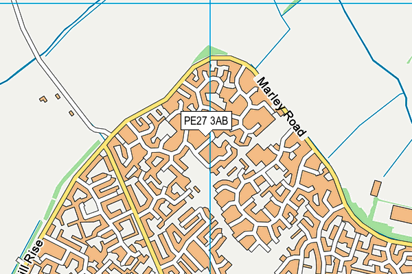 PE27 3AB map - OS VectorMap District (Ordnance Survey)