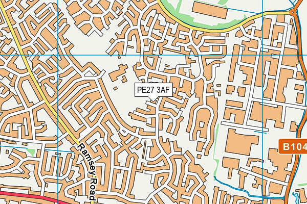 PE27 3AF map - OS VectorMap District (Ordnance Survey)