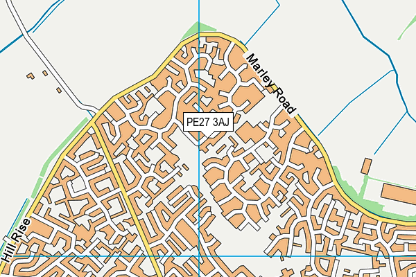 PE27 3AJ map - OS VectorMap District (Ordnance Survey)