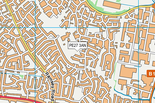 PE27 3AN map - OS VectorMap District (Ordnance Survey)