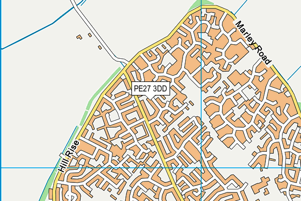 PE27 3DD map - OS VectorMap District (Ordnance Survey)