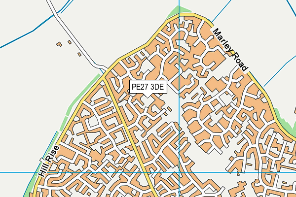 PE27 3DE map - OS VectorMap District (Ordnance Survey)