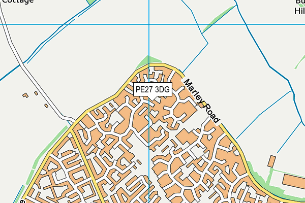 PE27 3DG map - OS VectorMap District (Ordnance Survey)