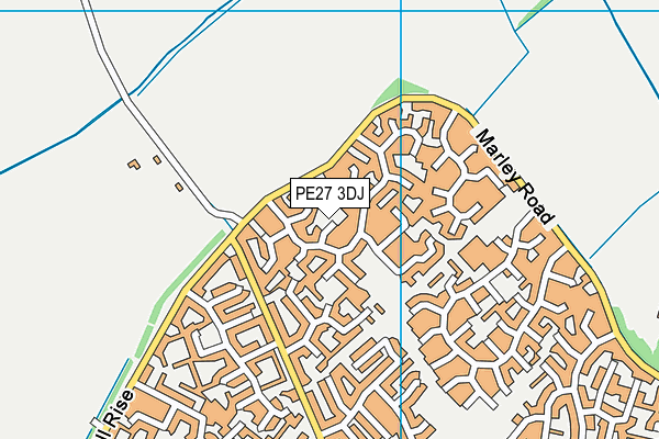 PE27 3DJ map - OS VectorMap District (Ordnance Survey)