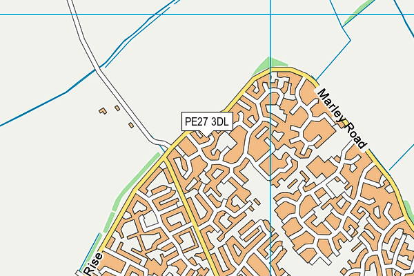 PE27 3DL map - OS VectorMap District (Ordnance Survey)