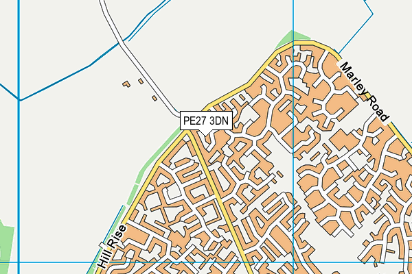 PE27 3DN map - OS VectorMap District (Ordnance Survey)