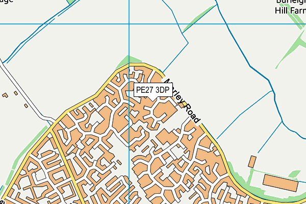 PE27 3DP map - OS VectorMap District (Ordnance Survey)